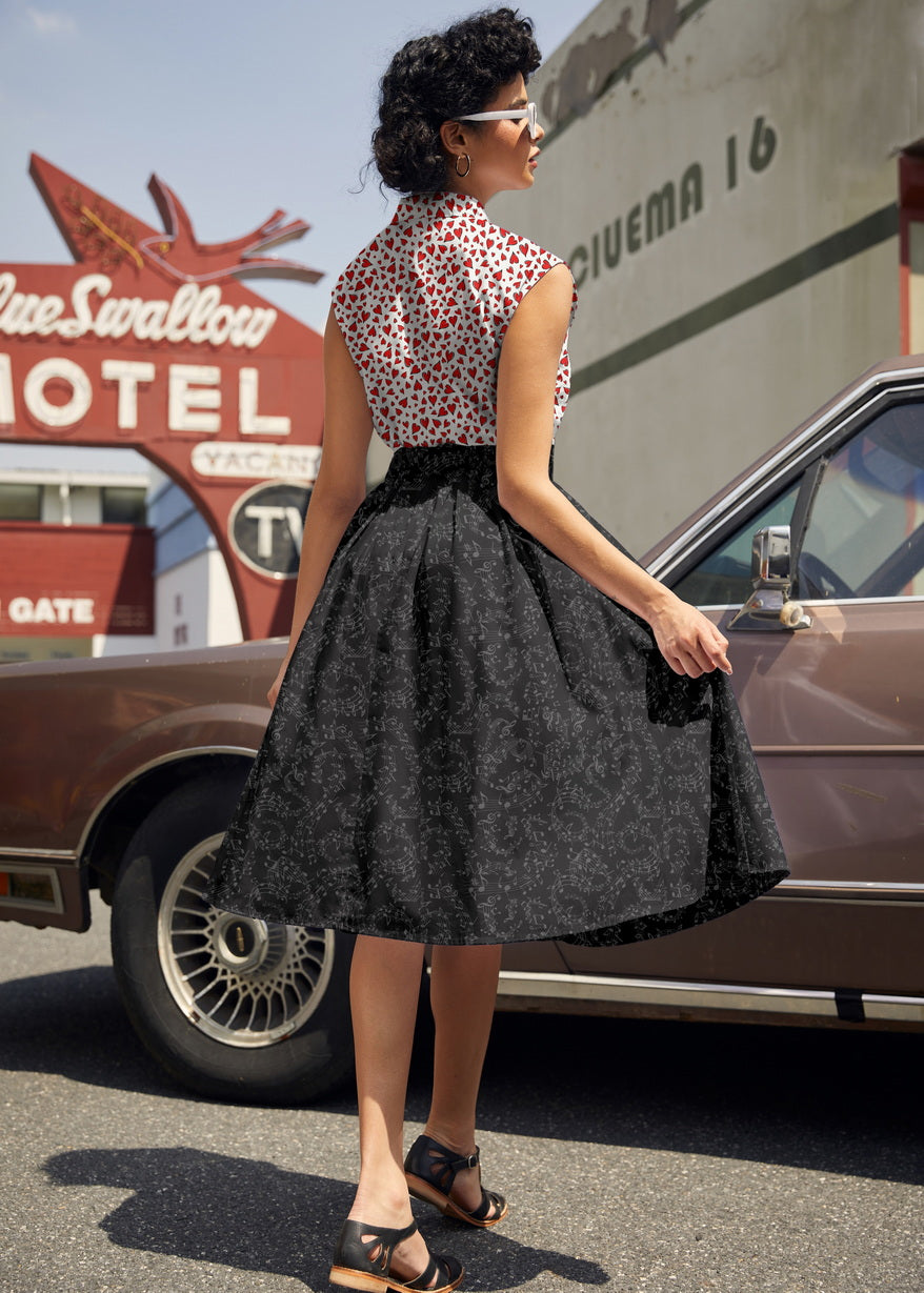 Music Notes Doris Skirt Retrolicious