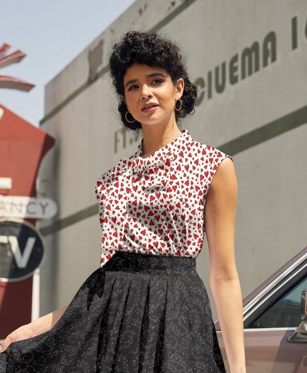 Hearts Bow Top Retrolicious