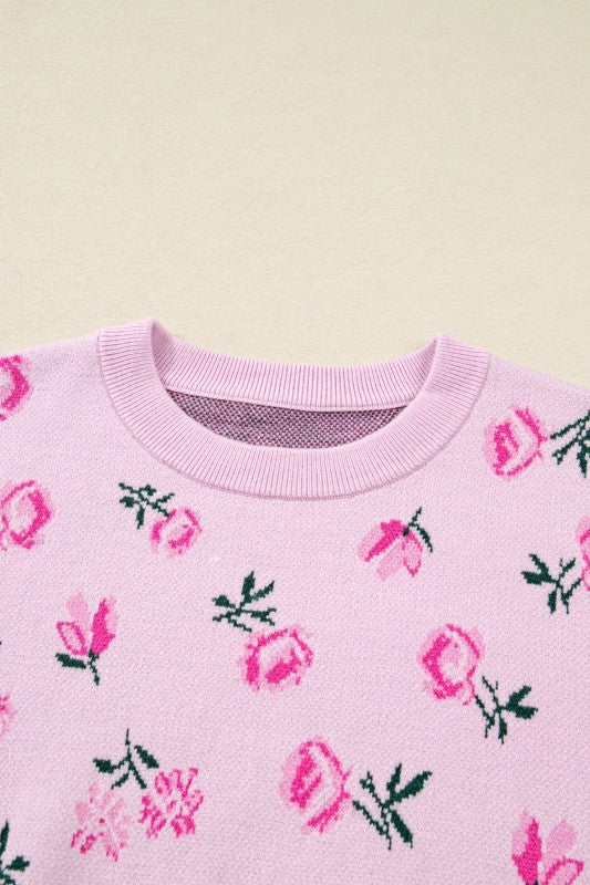 Floral Drop Shoulder Cropped Sweater Shop Style & More | Fresh Looks, Everyday Deals & Free Shipping