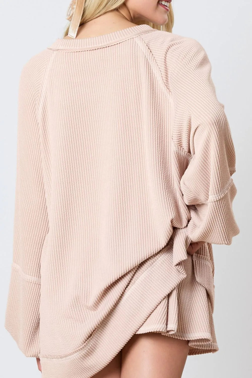 Texture Round Neck Long Sleeve Top and Skirt Set See size chart under “more details” The Fashion Celestial