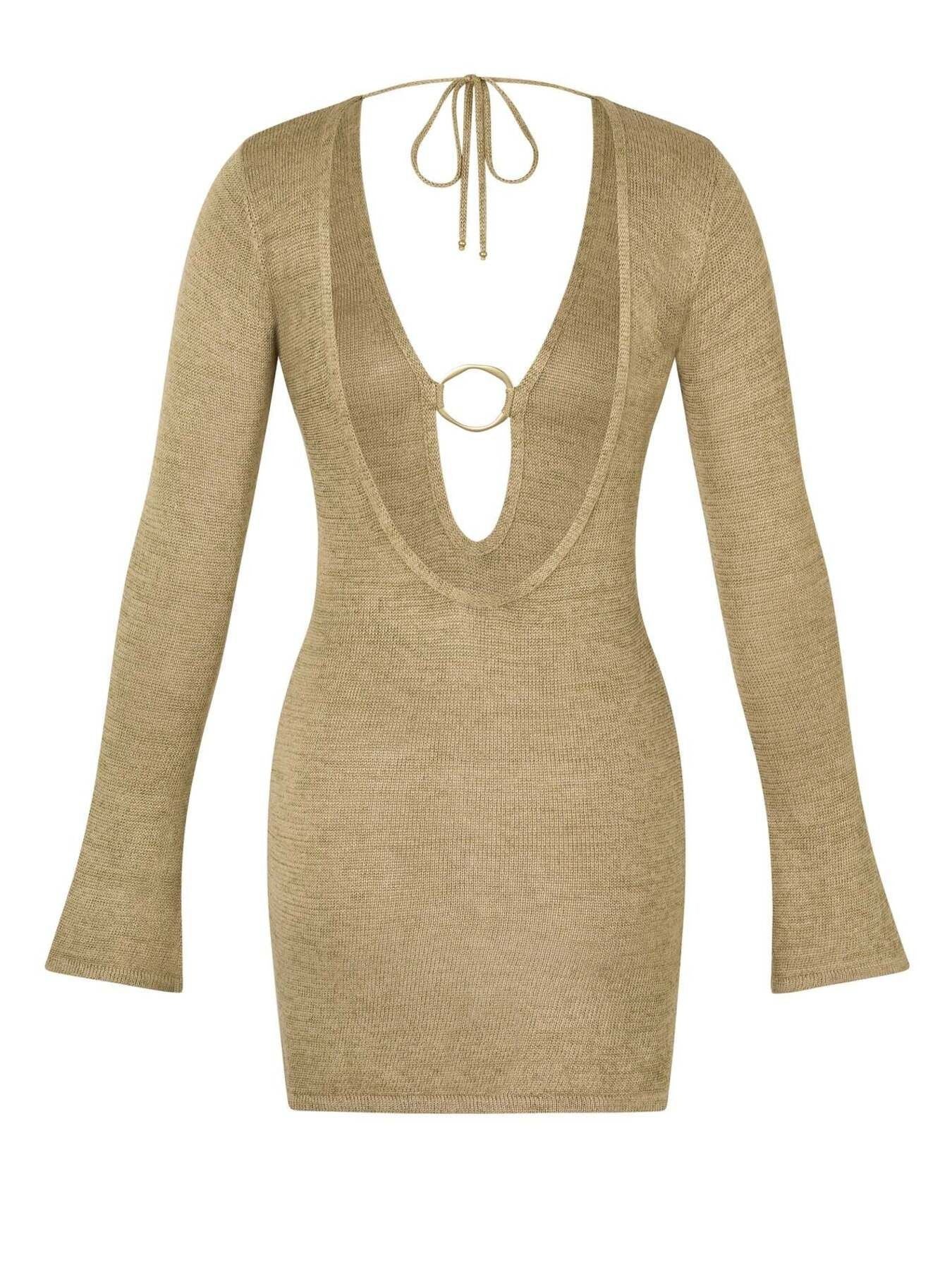 Sheer Knit Mini Cover-Up Dress New Era Fashion LLc