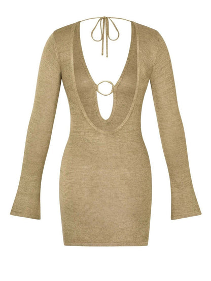 Sheer Knit Mini Cover-Up Dress New Era Fashion LLc