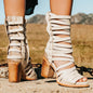 Womens Retro Stiletto-Strap Cutout Sandals See size chart under “more details” The Fashion Celestial