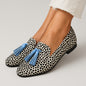 Tassel Leopard Print Round Toe Loafers Women Large Size FitiqueFit