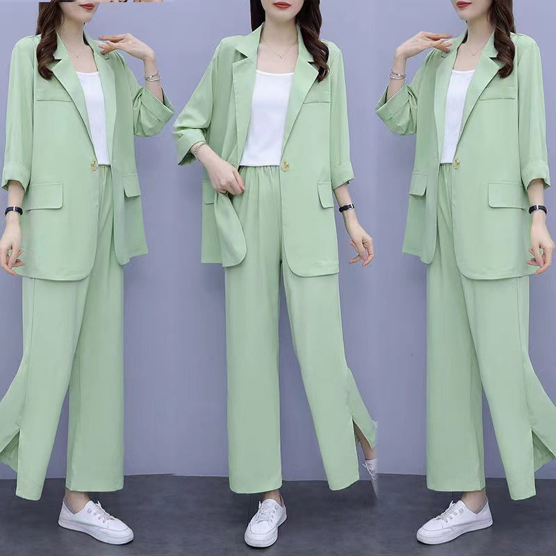 Long Sleeve Suit Jacket & Pants Two-Piece Set – 3 Colors, M–6XL FitiqueFit