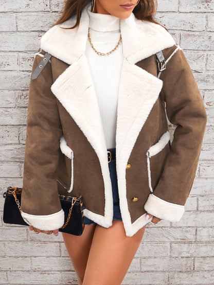 Fashion Polo Collar Plush Jacket Winter Warm Casual Jacket See size chart under “more details” The Fashion Celestial