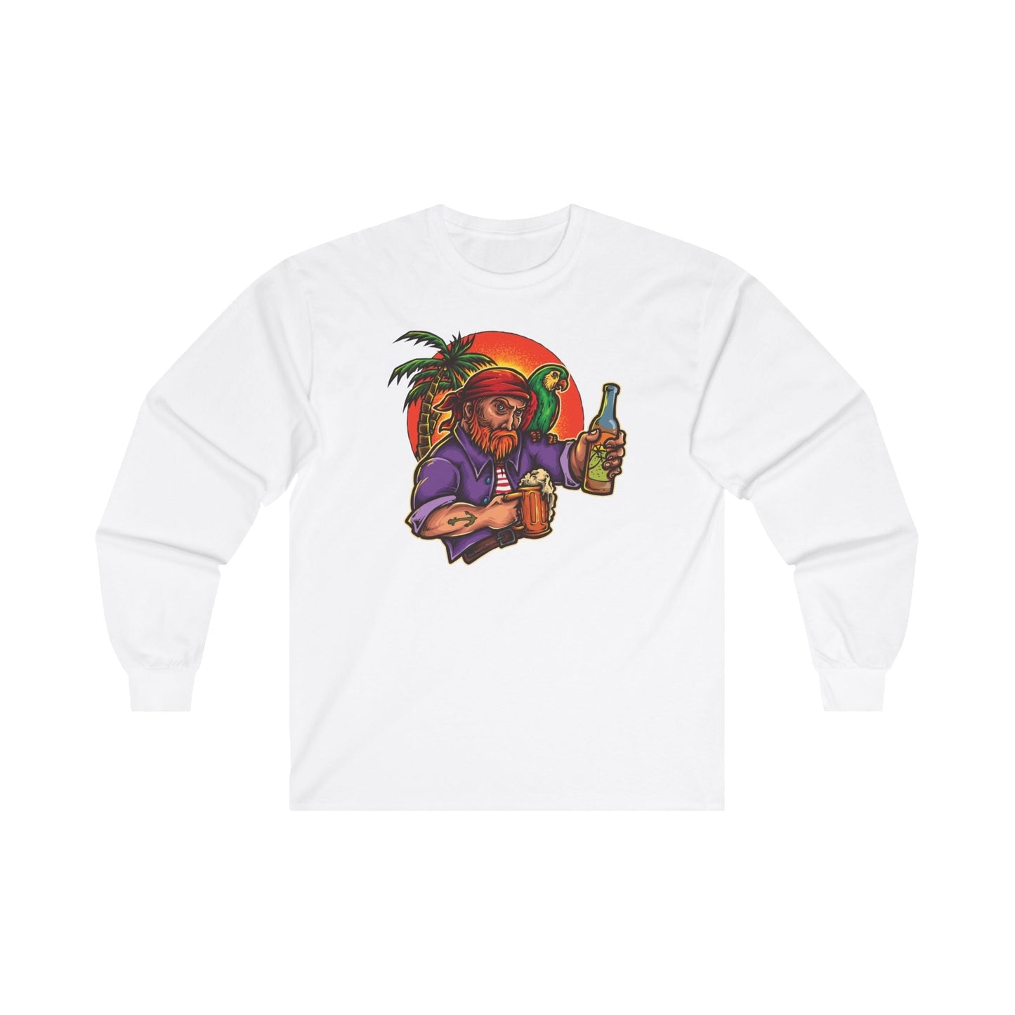 Sunset Pirate Beer Long Sleeve Tee The Devil's Pickle