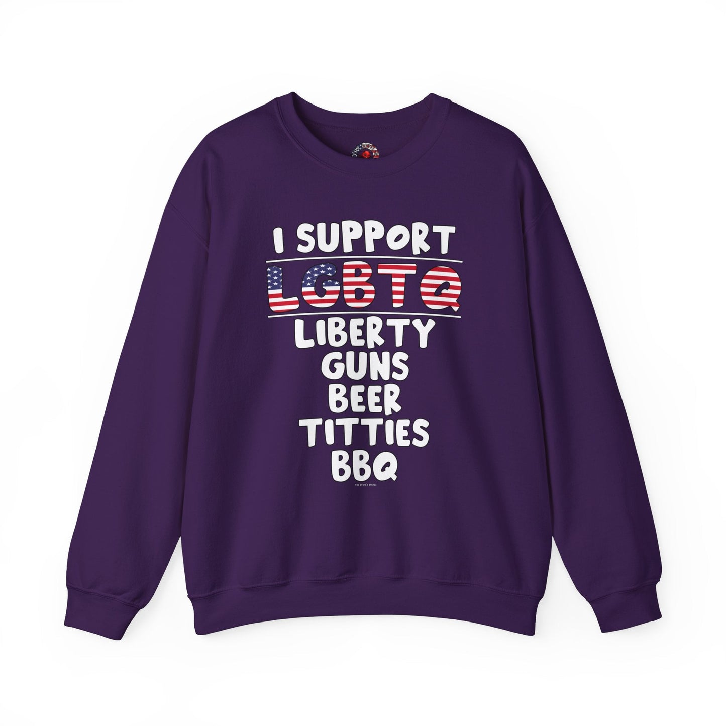 I Support LGBTQ Crewneck Sweatshirt The Devil's Pickle