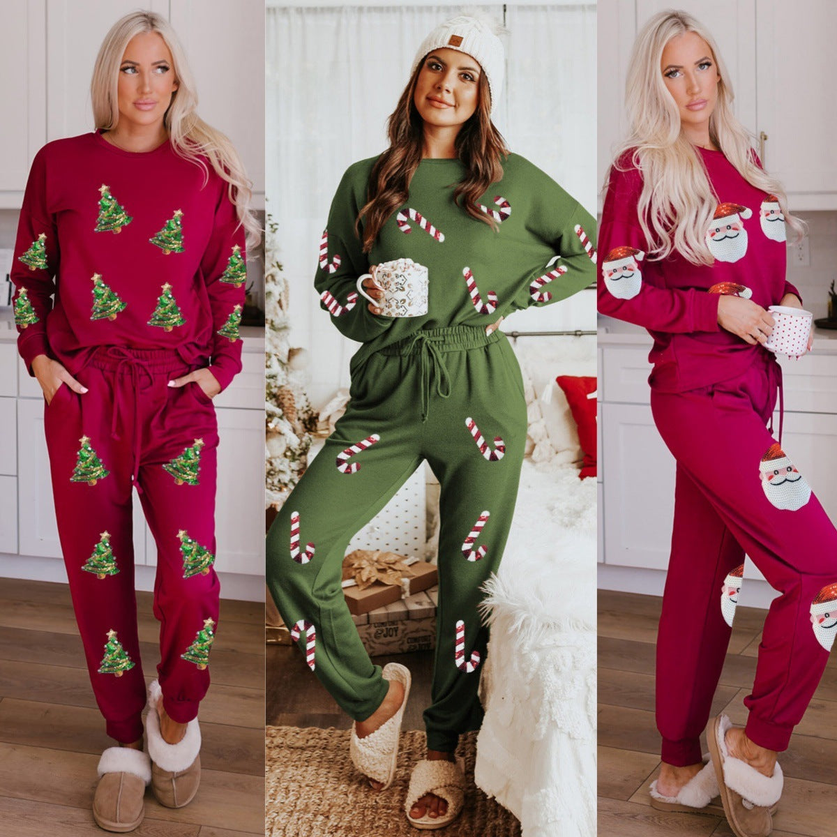 Women’s Christmas Sequin Two-Piece FitiqueFit