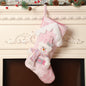 Christmas decoration, pink sequins, children's cartoon roof, Santa Claus, Christmas socks, gifts, decorative items