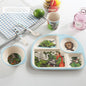 5pcs/set Baby Dinnerware Bamboo Fiber Children Tableware Set Plate Dishes Bowl With Spoon Cartoon Feeding Set Food Container