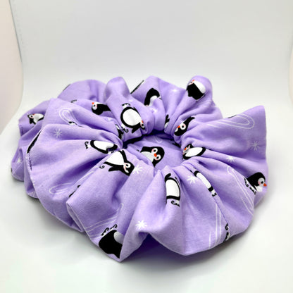 Purple Penguin Christmas Scrunchie Enchanted Scrunch