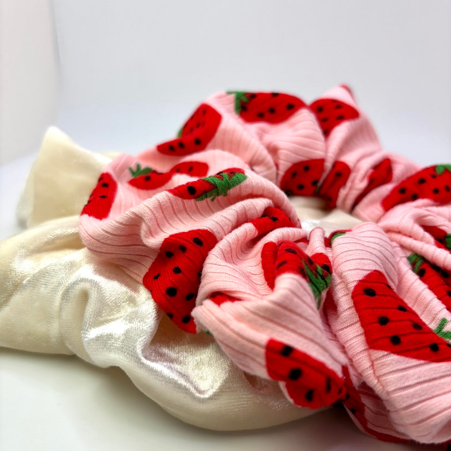 Strawberry & Ivory Scrunchie Set Enchanted Scrunch