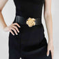 Flower Elegance Alloy Buckle Elastic Belt – Stylish Floral Design See size chart under “more details” The Fashion Celestial