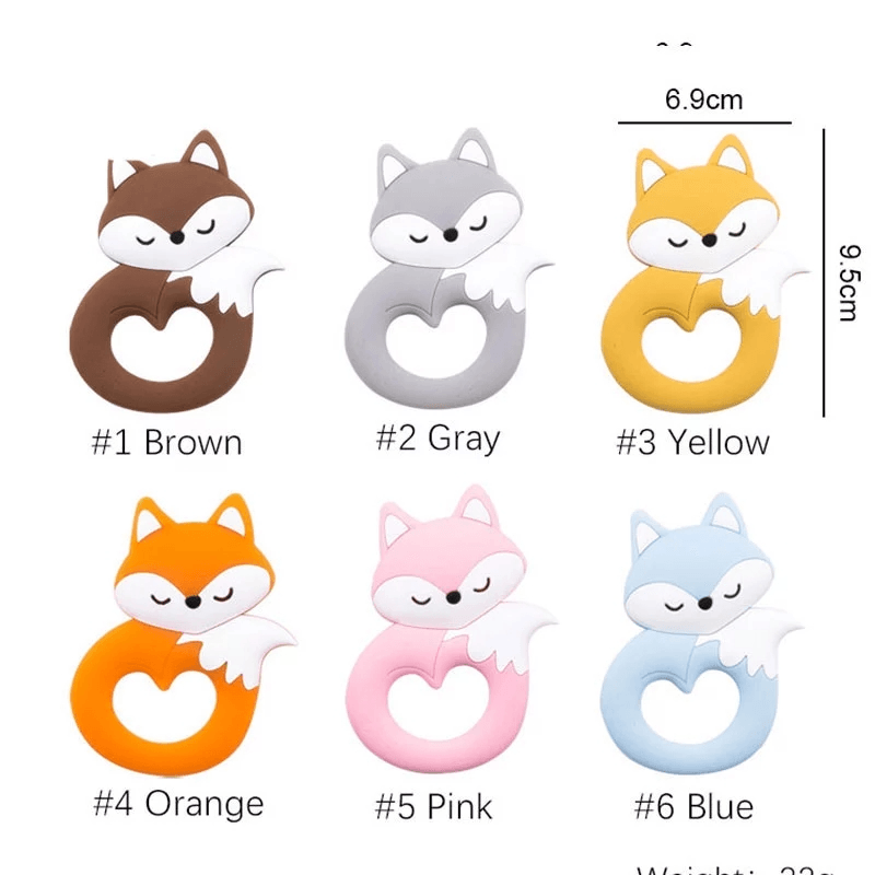 New Sets Baby Silicone Teether Rodent Silicone Animal Fox Teeth Chew Children Goods Stevvex