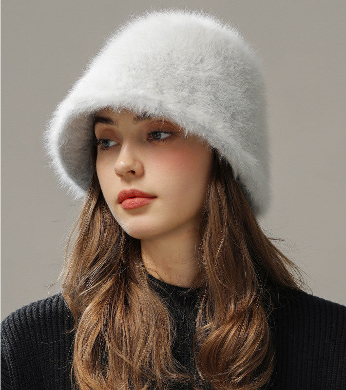Women’s Real Rabbit Plush Hat – Big Head Circumference Warm Winter Hat FitiqueFit
