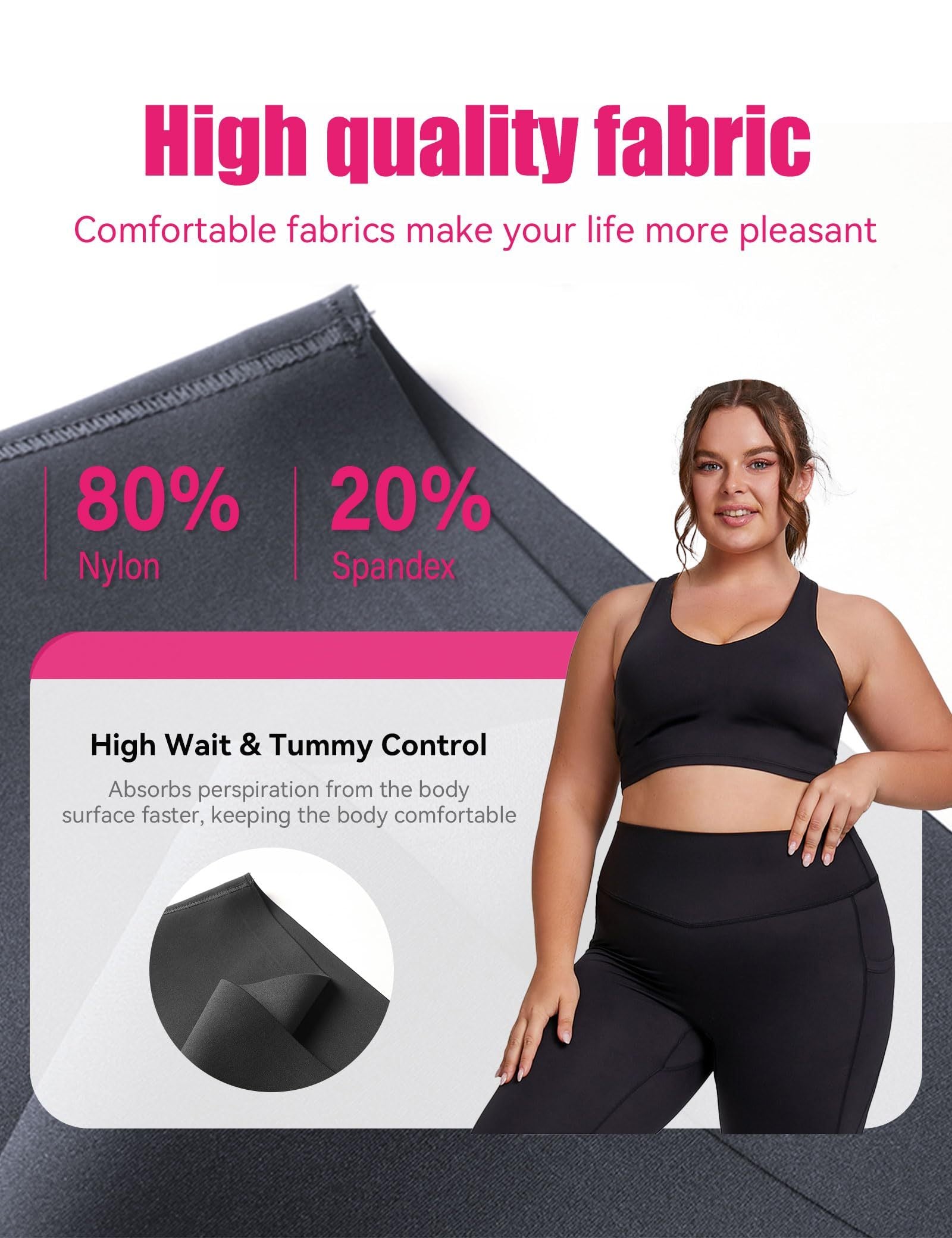Cropped High-Waisted Yoga Pants with Diagonal Pockets FitiqueFit