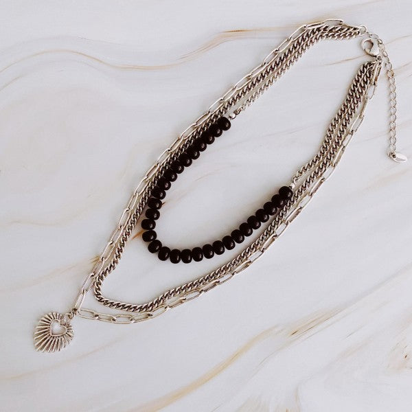 Resin Bead Golden Heart Layered Necklace Shop Style & More | Fresh Looks, Everyday Deals & Free Shipping