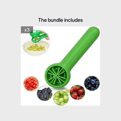 PANCERKA Portable Fruit Cutter - No Blade, Easy Grip Handle, Ergonomic Design for Safe Slicing, Dishwasher Safe, Ideal for Grapes, Cherries, Tomatoes, Strawberries, and Small Fruits, Fruit Slicing Tool | Ergonomic Handle | Du NovaCart