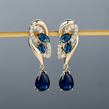 Romantic Flower Dangle Earrings Women Birthstone Party Earrings Jewelry Gifts NovaCart