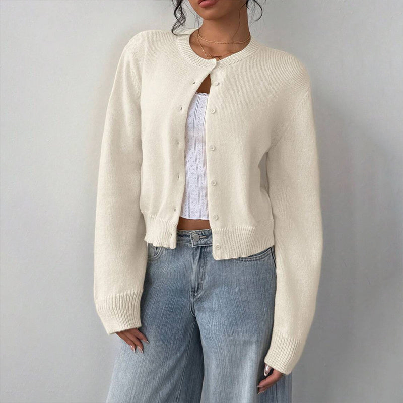 Light Ribbed Button-Up Cardigan FitiqueFit