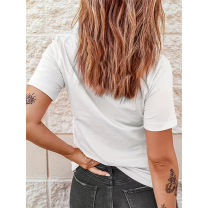 Short Sleeve T-Shirt Dragonfly Pattern Casual Round Neck Tee FitiqueFit