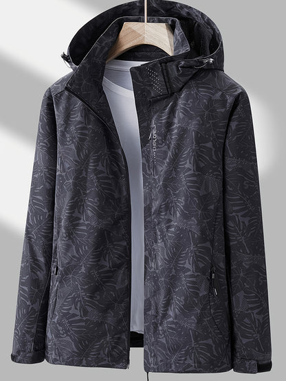 Women'S Outdoor Windbreaker Jacket | Casual Stand Collar, Non-Stretch Fabric, Random Print, Long Sleeve, Zipper Closure, Detachable Hood NovaCart
