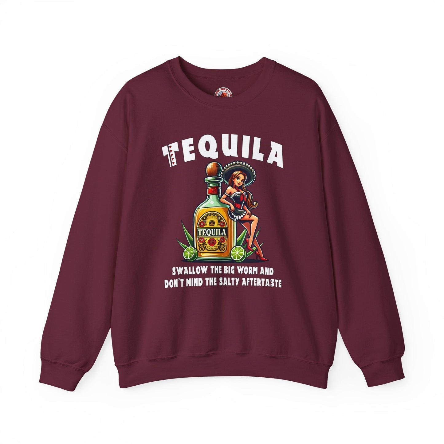Tequila Swallow The Big Worm Crewneck Sweatshirt The Devil's Pickle