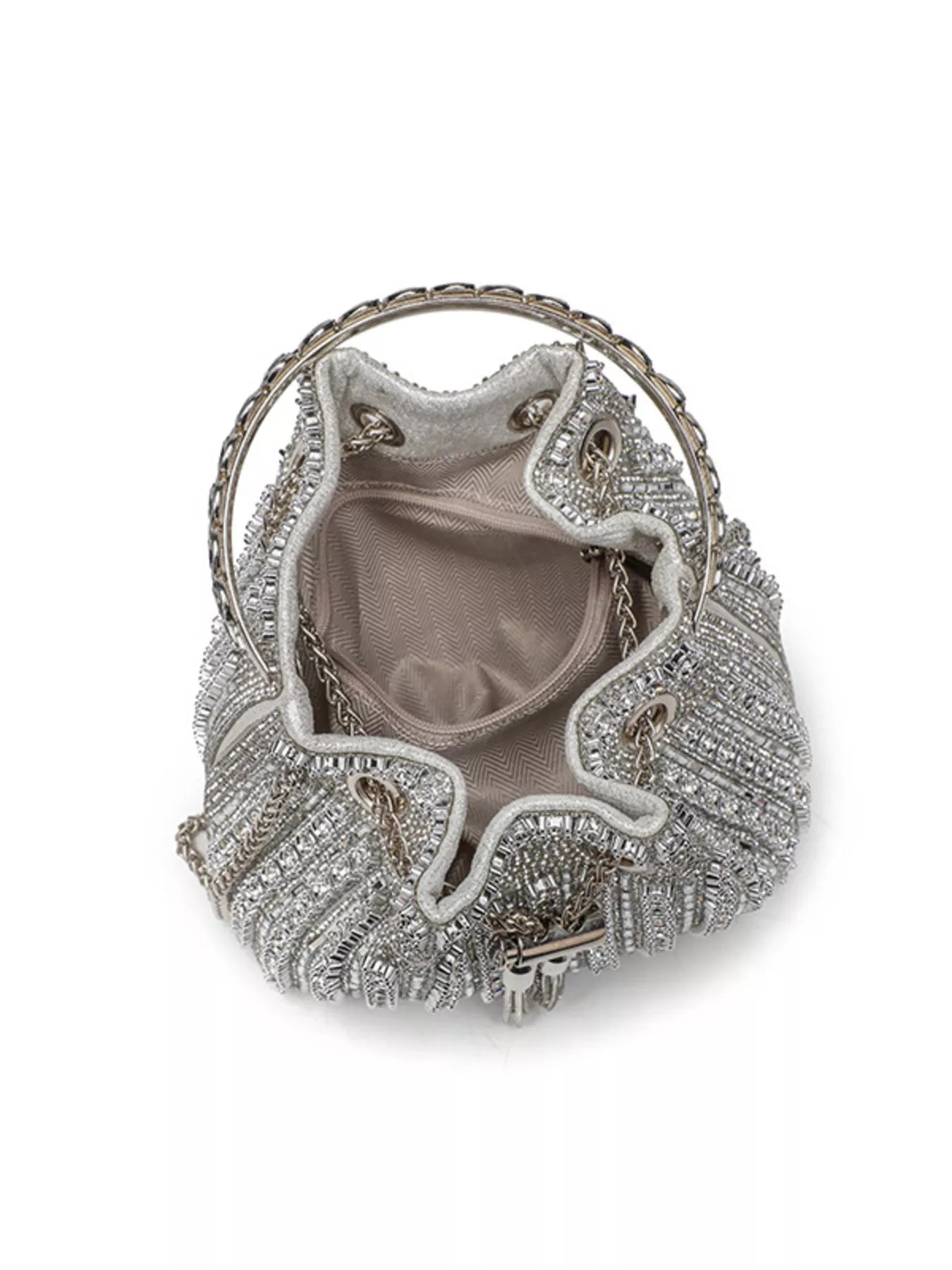 Rhinestone Embellished Bucket Crossbody Bag New Era Fashion LLc