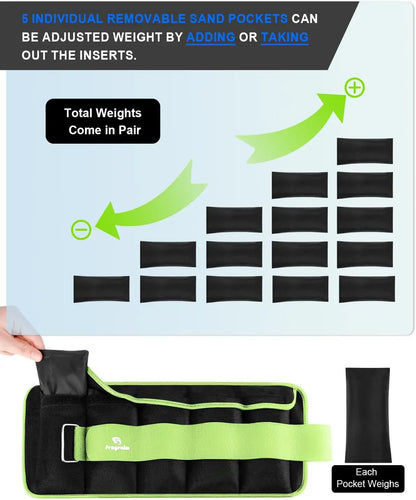 Versatile Adjustable Ankle Weights - Customizable Resistance for Enhanced Workouts (1-10 lbs)