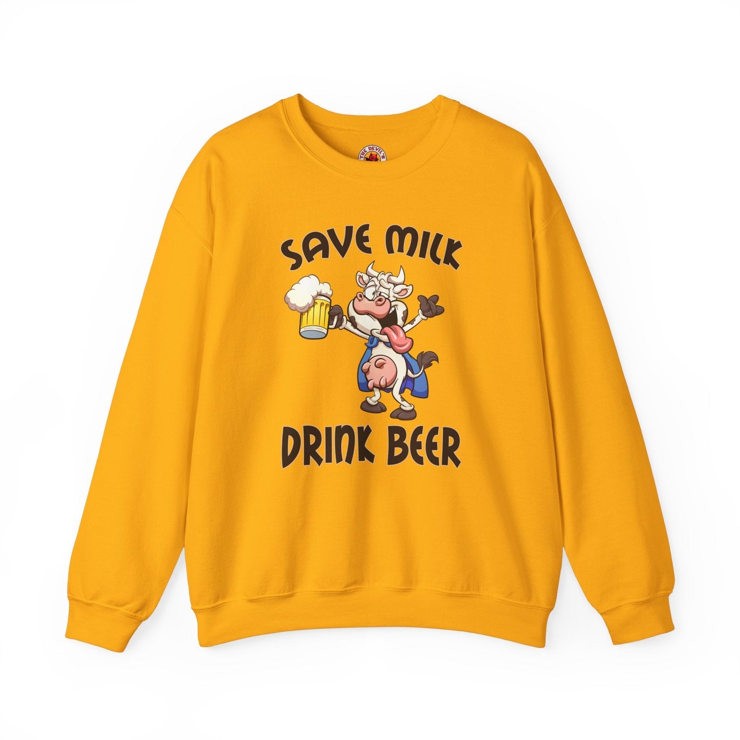 Save Milk Drink Beer Crewneck Sweatshirt The Devil's Pickle