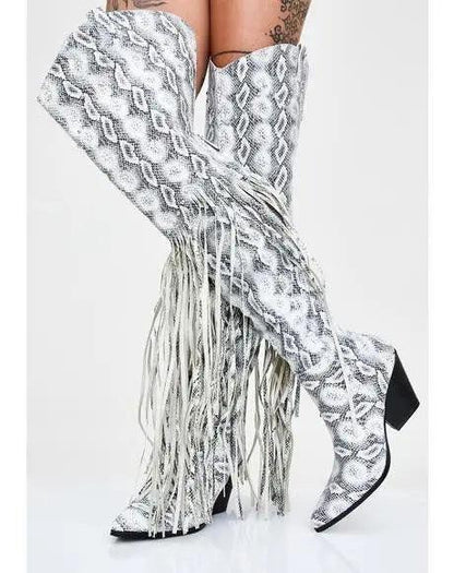 Vintage Fringe Over-the-Knee Boots Country in My Heart