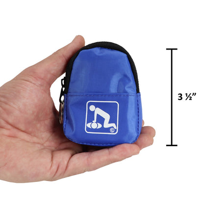 CPR Blue Beltloop Keychain Backpack with Faceshield, Gloves, and Cleansing Wipes quakekits.com