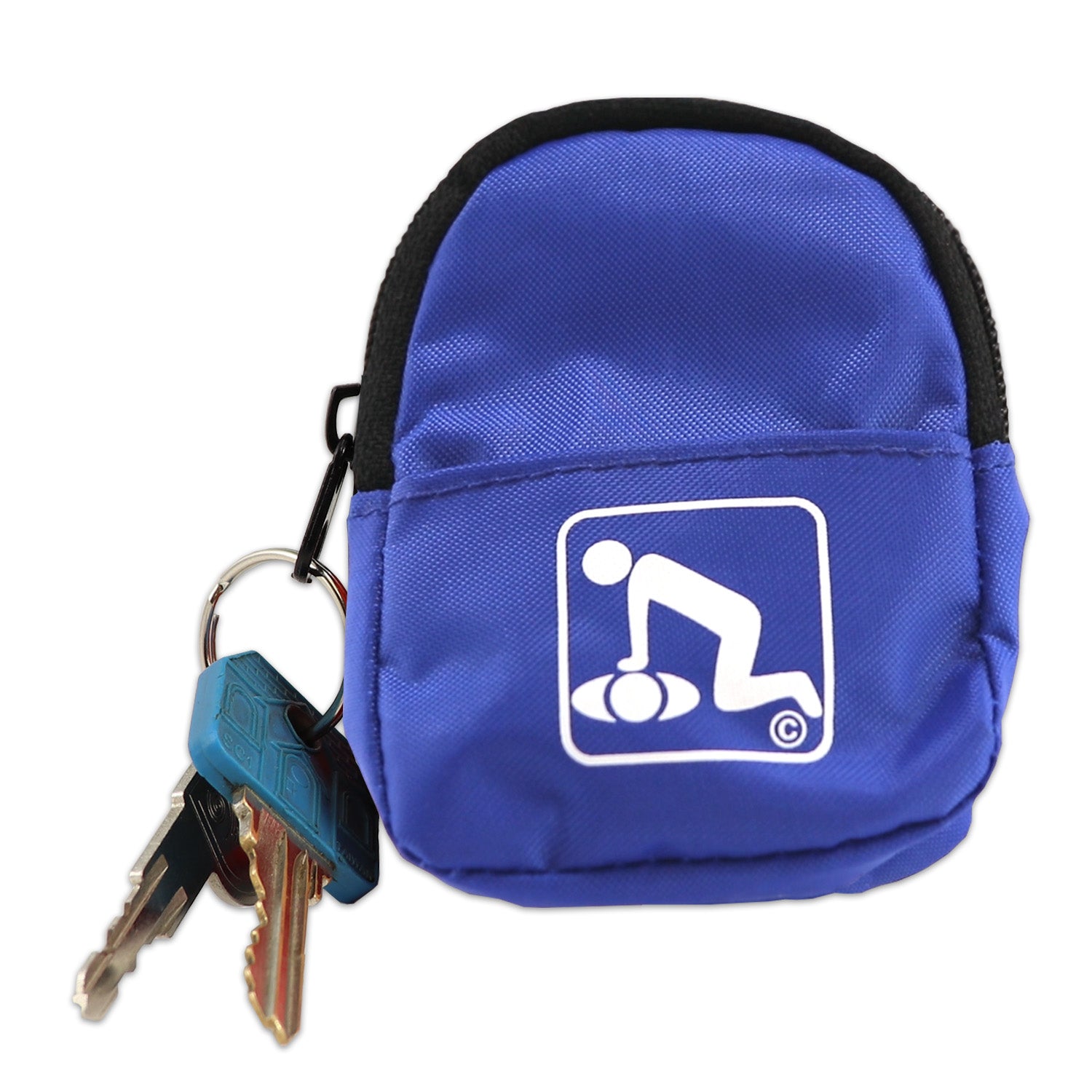 CPR Blue Beltloop Keychain Backpack with Faceshield, Gloves, and Cleansing Wipes quakekits.com