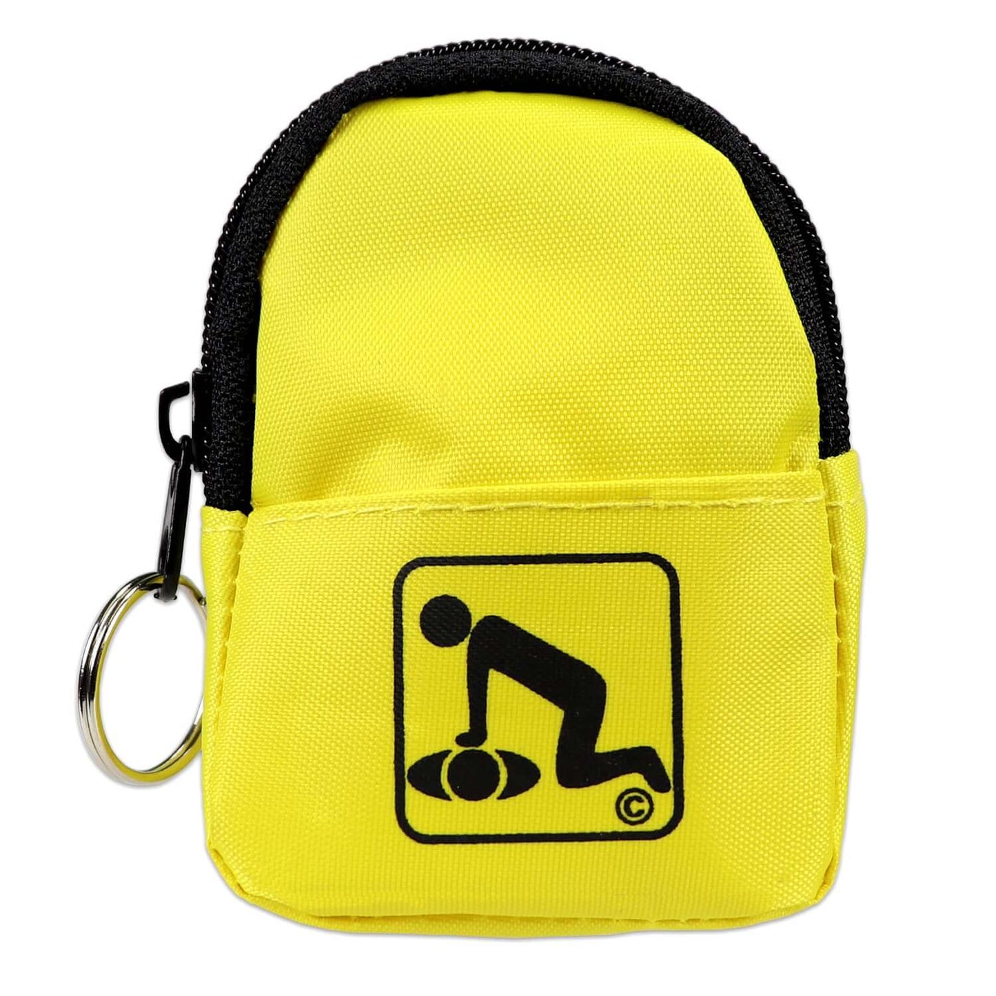 CPR Yellow Beltloop Keychain Backpack with Faceshield, Gloves, and Cleansing Wipes quakekits.com