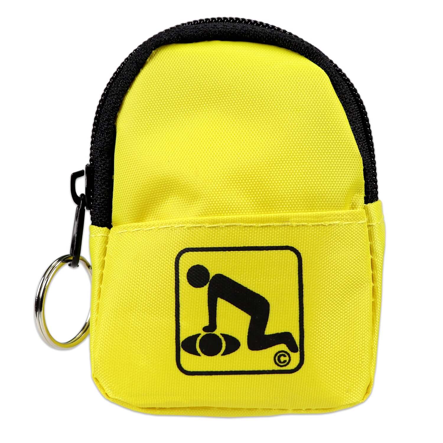 CPR Yellow Beltloop Keychain Backpack with Faceshield, Gloves, and Cleansing Wipes quakekits.com