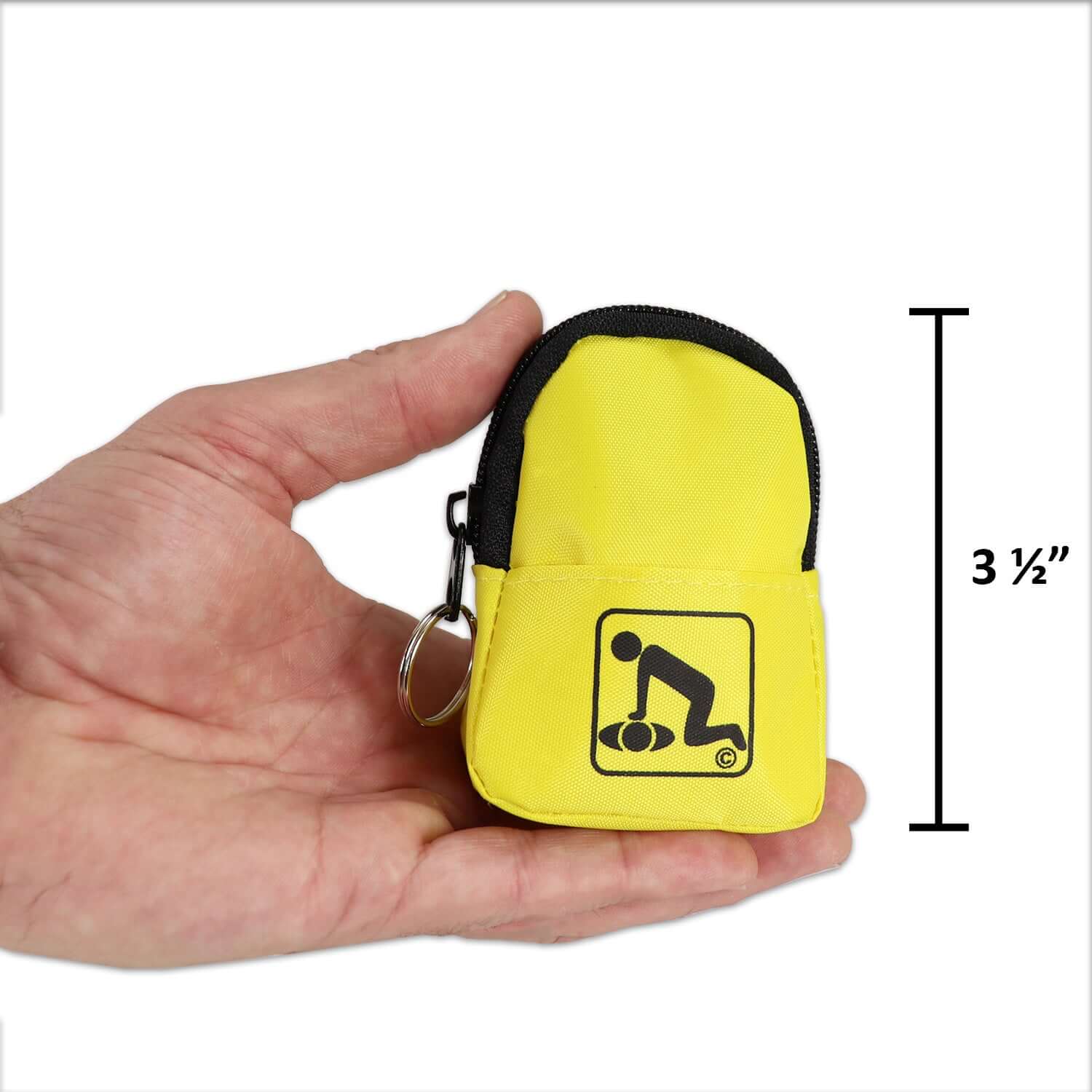 CPR Yellow Beltloop Keychain Backpack with Faceshield, Gloves, and Cleansing Wipes quakekits.com
