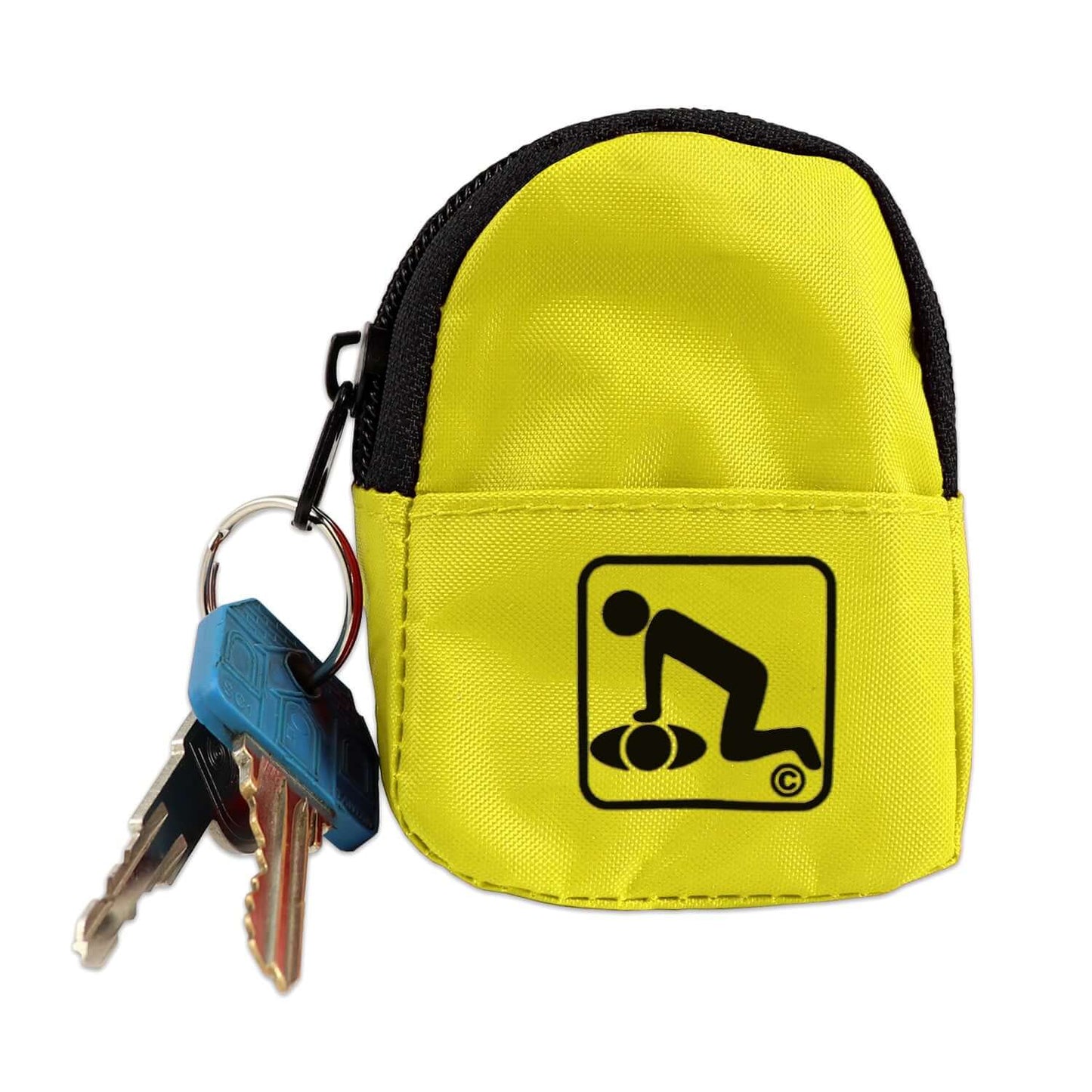 CPR Yellow Beltloop Keychain Backpack with Faceshield, Gloves, and Cleansing Wipes quakekits.com