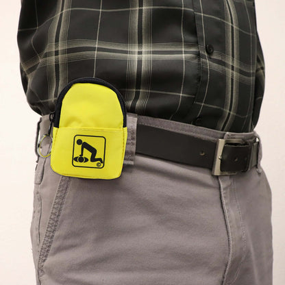CPR Yellow Beltloop Keychain Backpack with Faceshield, Gloves, and Cleansing Wipes quakekits.com