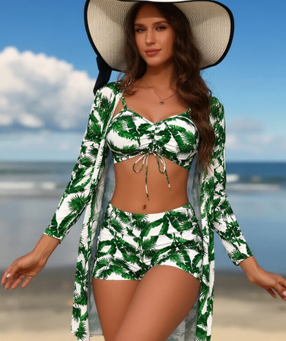 Women's 3-Piece Long Sleeve Swimsuit Set FitiqueFit