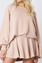 Texture Round Neck Long Sleeve Top and Skirt Set See size chart under “more details” The Fashion Celestial