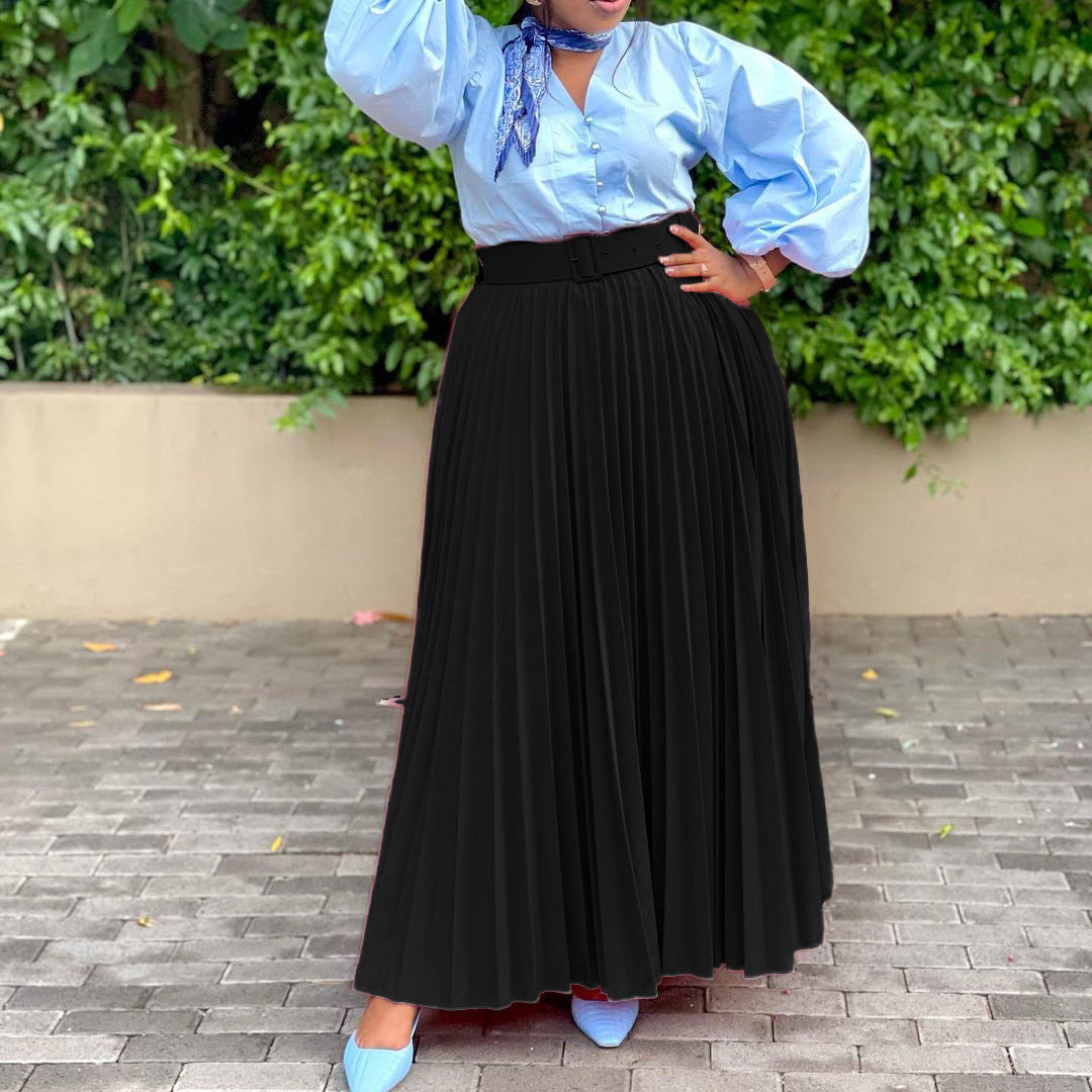 Women's Elegant Pleated Personality Big Skirt Grayceful LLC