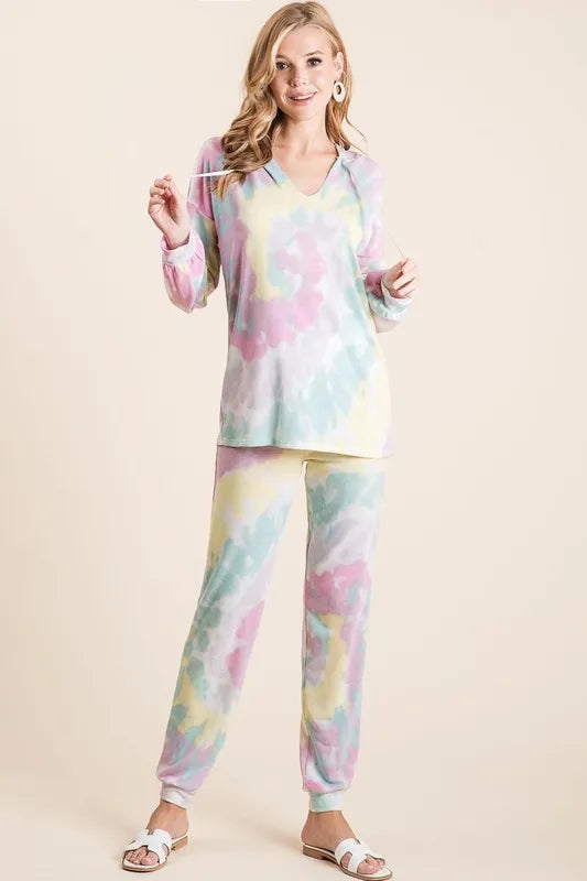 BiBi Tie Dye French Terry Casual Pants New Era Fashion LLc