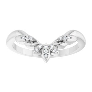 Platinum .03 CTW Natural Diamond Floral-Inspired Contour Band Ethereal Legacy Boutiques