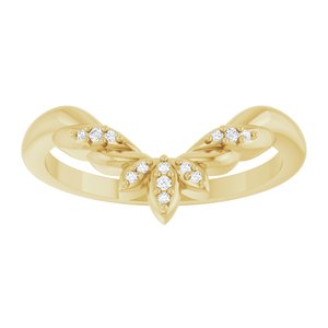 14K Yellow .03 CTW Natural Diamond Floral-Inspired Contour Band Ethereal Legacy Boutiques