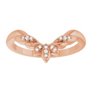 14K Rose .03 CTW Natural Diamond Floral-Inspired Contour Band Ethereal Legacy Boutiques