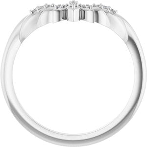 Platinum .03 CTW Natural Diamond Floral-Inspired Contour Band Ethereal Legacy Boutiques