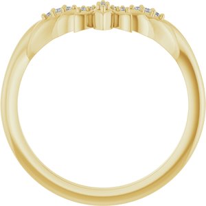 14K Yellow .03 CTW Natural Diamond Floral-Inspired Contour Band Ethereal Legacy Boutiques