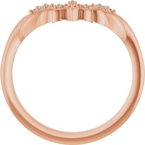 14K Rose .03 CTW Natural Diamond Floral-Inspired Contour Band Ethereal Legacy Boutiques