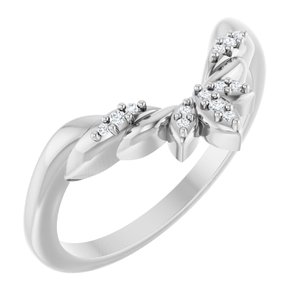 Platinum .03 CTW Natural Diamond Floral-Inspired Contour Band Ethereal Legacy Boutiques